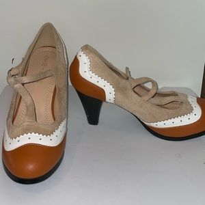 Brown/Tan/White Heels - Brand New